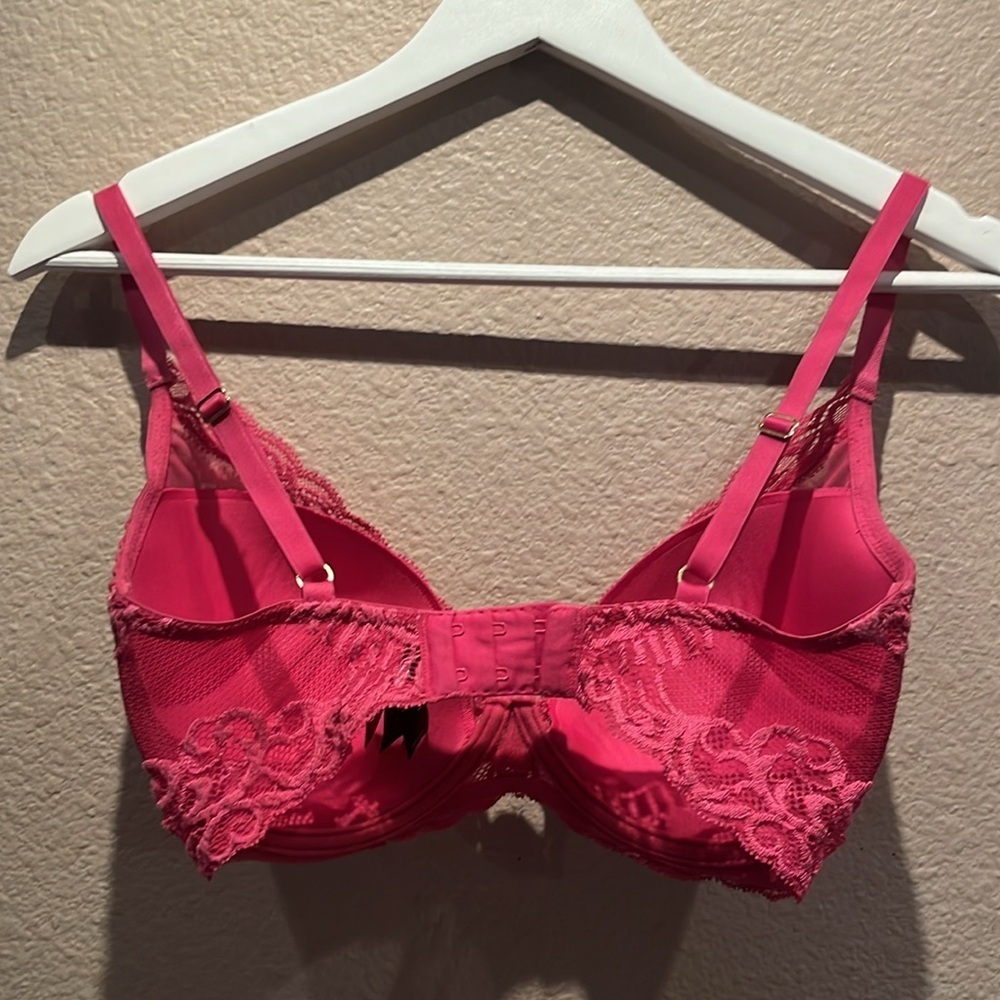 Natori Feathers Contour Bra 32DDD Fuchsia Pink Underwire - Picture 6 of 11
